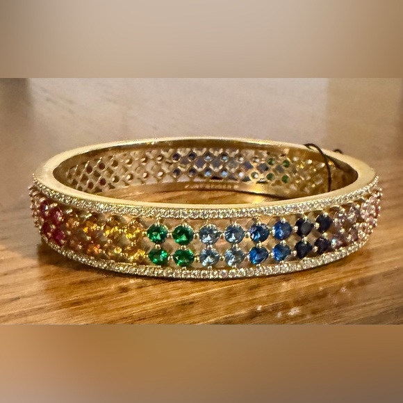 KURT GEIGER LONDON Rainbow Pavé Bangle Bracelet NWT - Picture 4 of 6